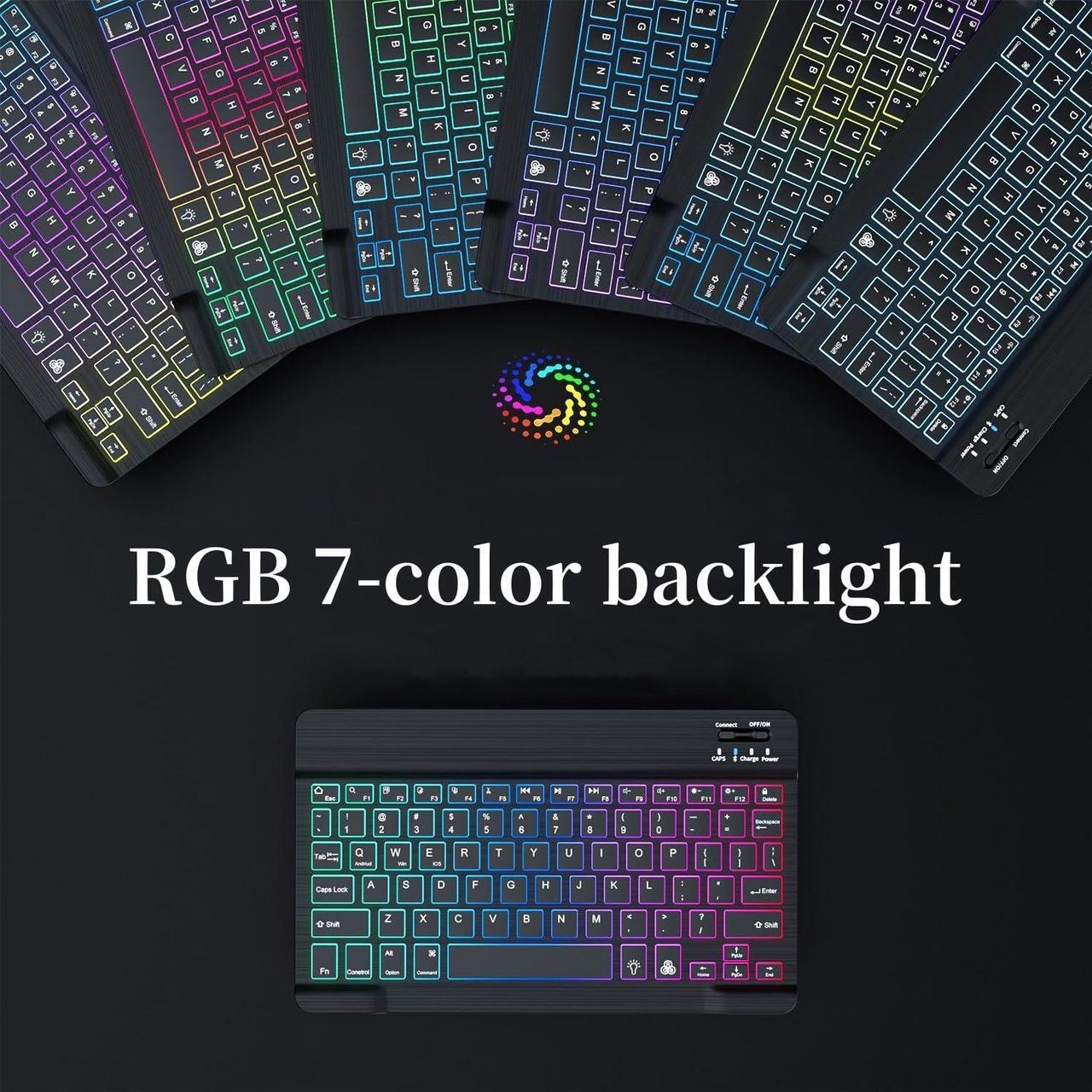 Alt view image 3 of 5 - kaidisen Backlit Keyboard for Galaxy Tab S6 Lite 10.4" 2024/2022/2020 Keyboard Case with Mouse, Detachable Backlight Color Keyboard Case,Black