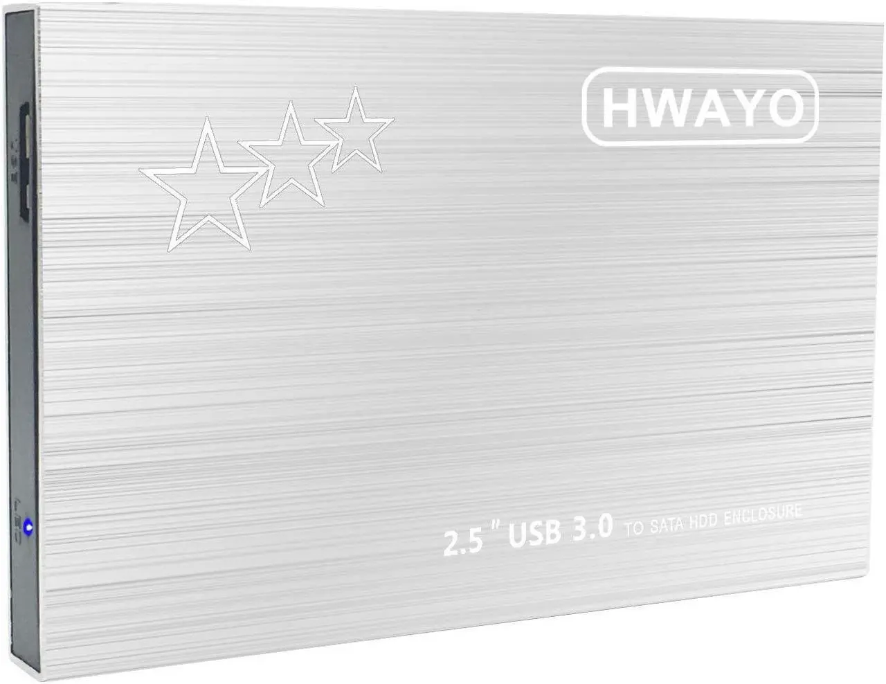Alt view image 2 of 5 - HWAYO 1TB External Hard Drive Portable 2.5'' Ultra Slim HDD Storage USB 3.0 for PC, Laptop, Mac, Chromebook, Xbox One (Silver)