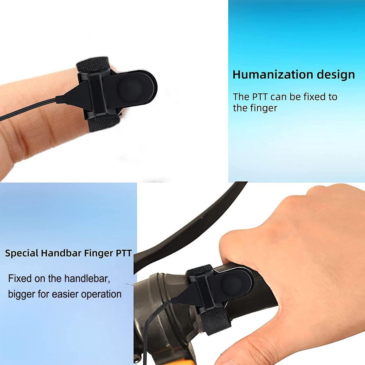 Alt view image 3 of 5 - Retevis Two Way Radio Headset with Mic, Open Full Face Motorcycle Helmet, Finger PTT, for RT22 RT68 RT21 H-777 RT27 RB89, Compatible with pxton SAMCOM 2 Way Radio, Walkie Talkie Earpiece(1 Pack)