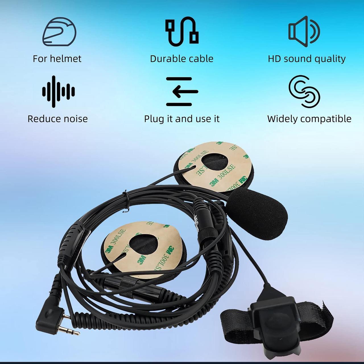 Alt view image 2 of 5 - Retevis Two Way Radio Headset with Mic, Open Full Face Motorcycle Helmet, Finger PTT, for RT22 RT68 RT21 H-777 RT27 RB89, Compatible with pxton SAMCOM 2 Way Radio, Walkie Talkie Earpiece(1 Pack)