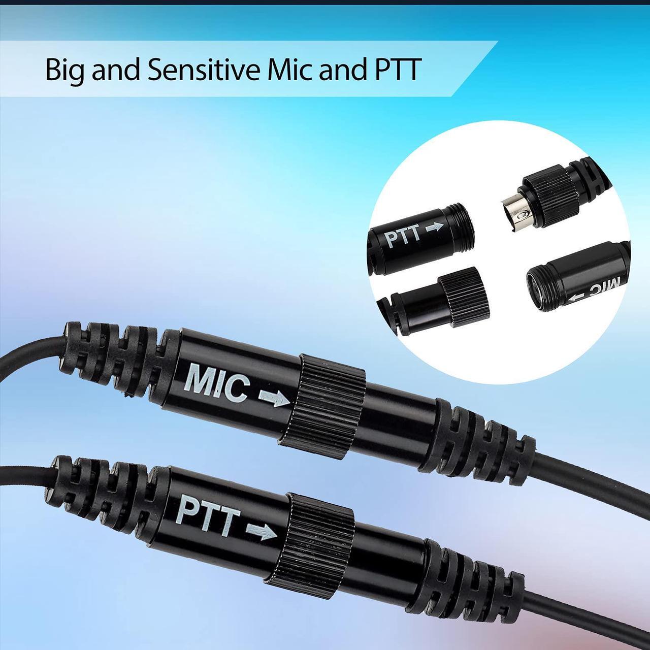 Alt view image 5 of 5 - Retevis Two Way Radio Headset with Mic, Open Full Face Motorcycle Helmet, Finger PTT, for RT22 RT68 RT21 H-777 RT27 RB89, Compatible with pxton SAMCOM 2 Way Radio, Walkie Talkie Earpiece(1 Pack)