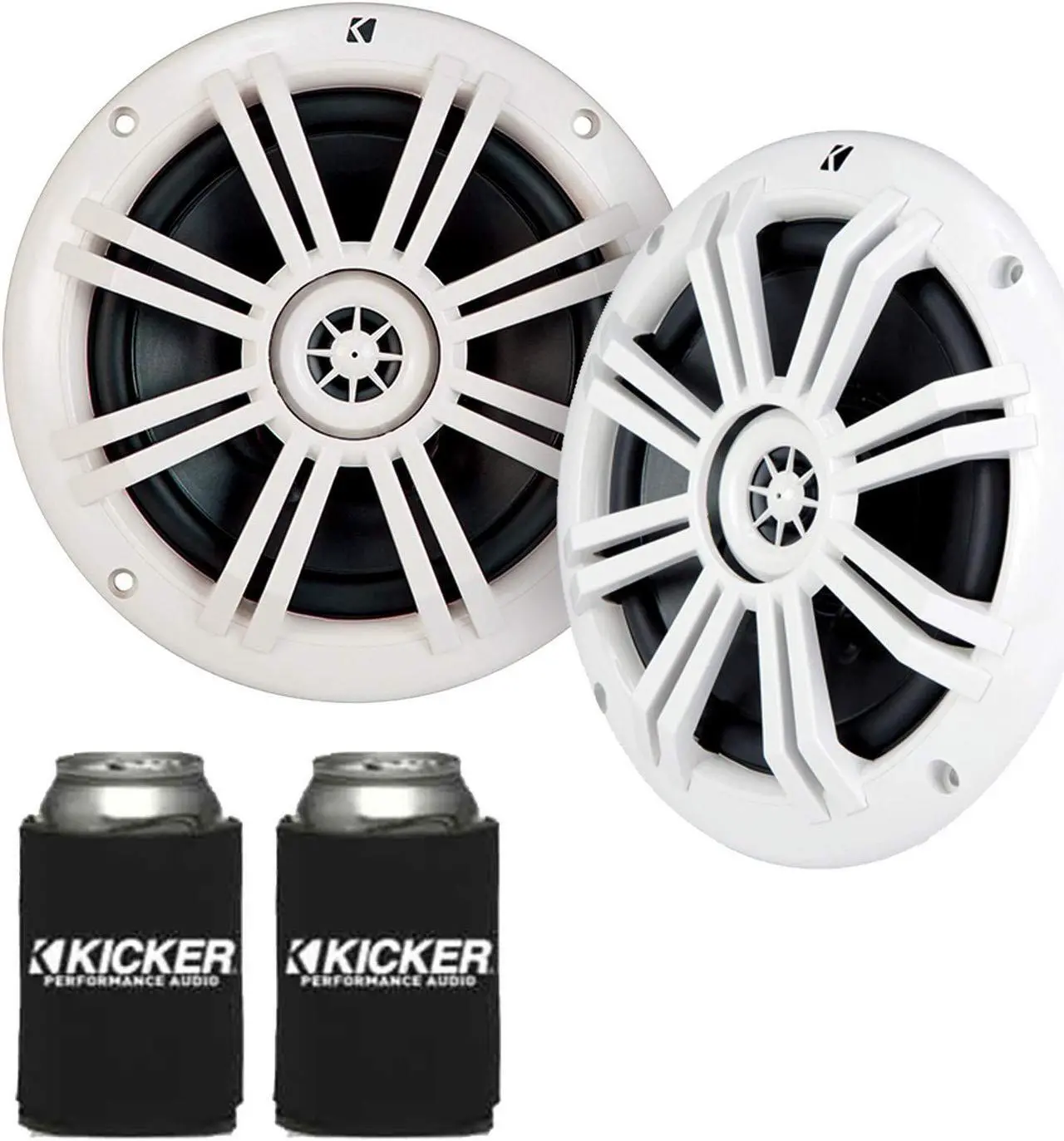 Main image of KICKER White OEM Replacement Marine 6.5" 4 Ohm Coaxial Speakers