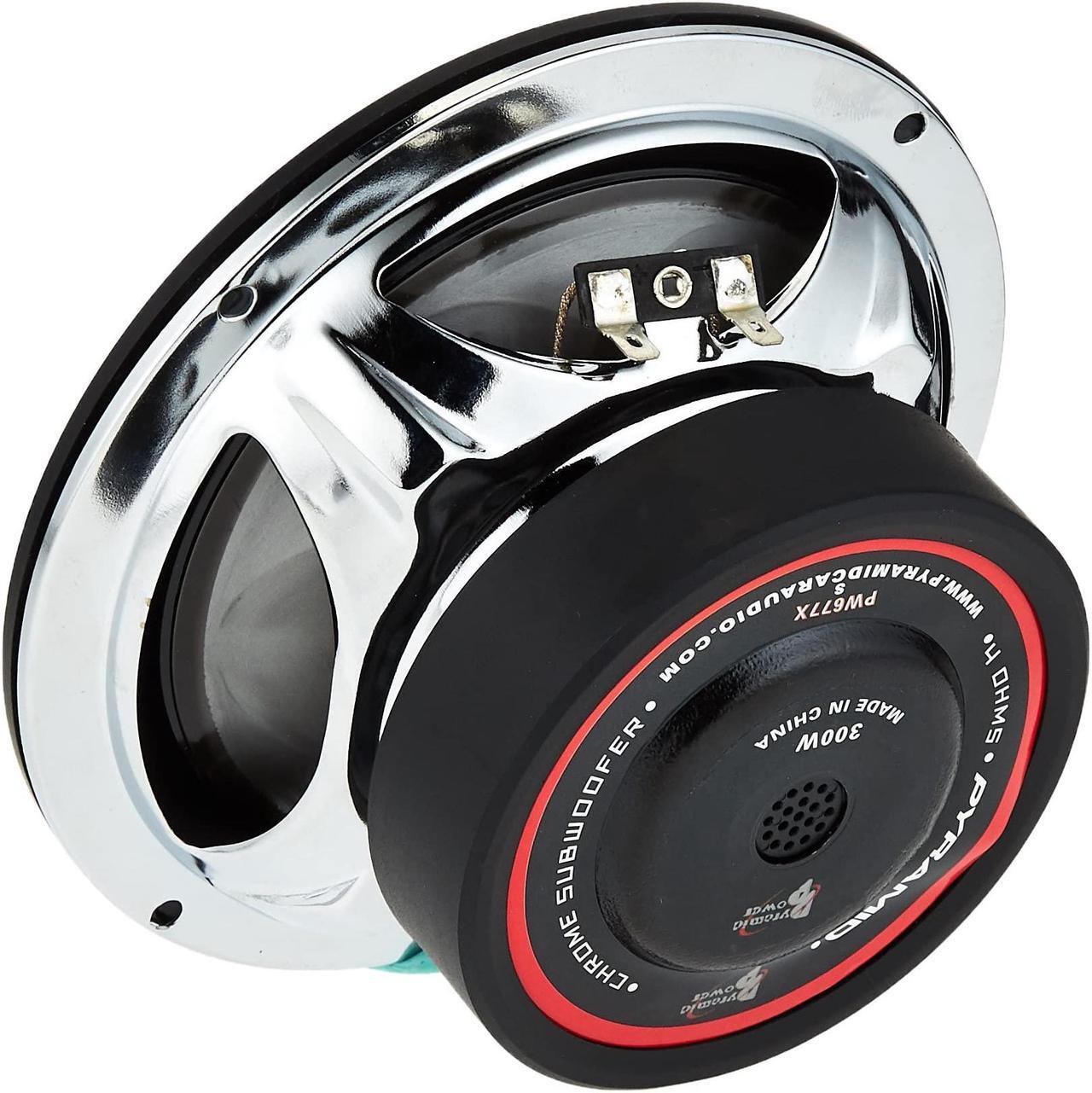 Alt view image 2 of 2 - Pyramid 6" Car Audio Speaker Subwoofer - 300 Watt High Power Bass Surround Sound Stereo Subwoofer Speaker System w/ Molded P.P. Cone, 86 dB, 4Ohm, 40 oz Magnet,1 inch KAPTON Voice Coil -PW677X,Black