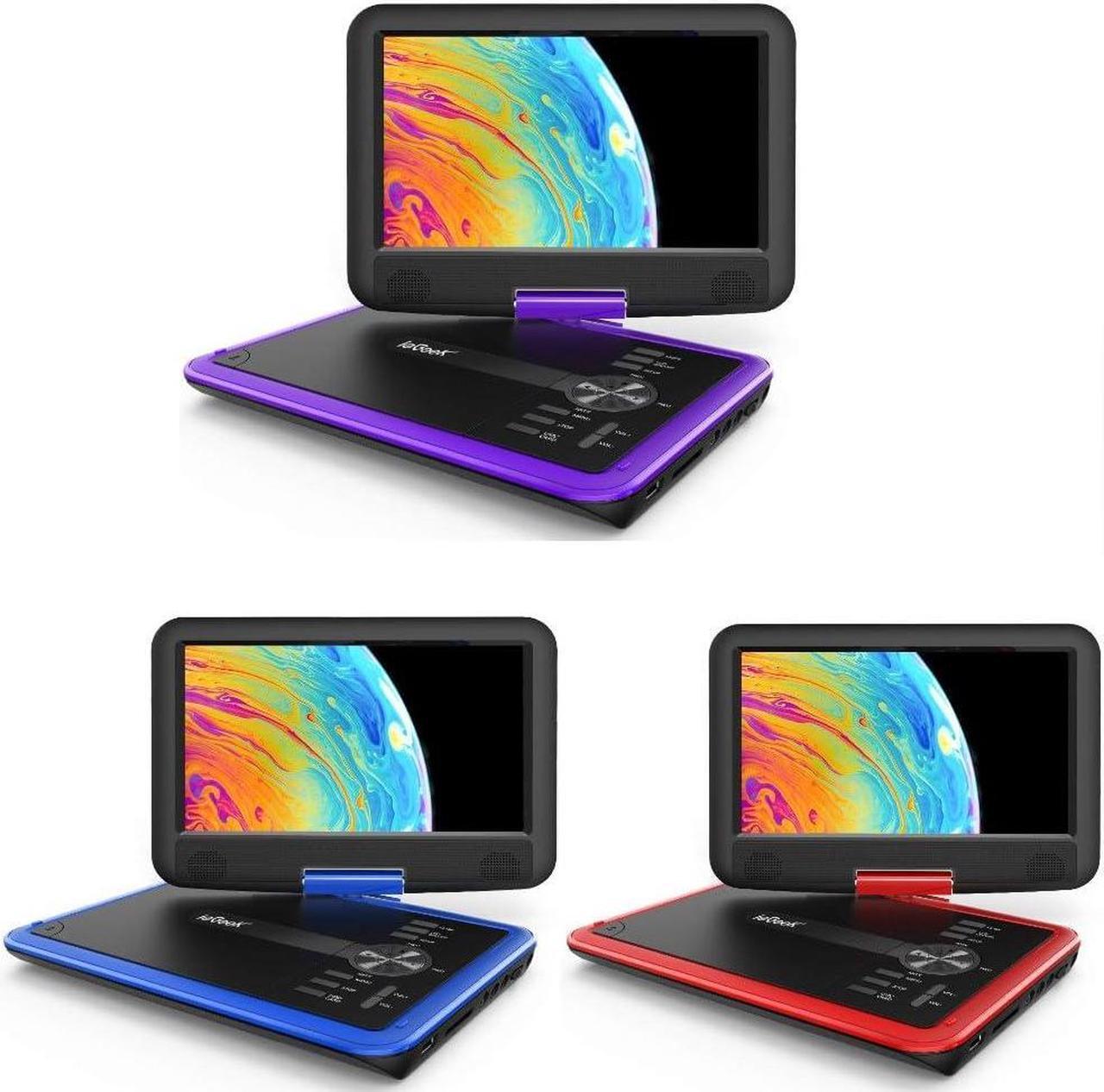 Main image of 11.5" ieGeek Purple, Blue, Red Portable DVD Player Set