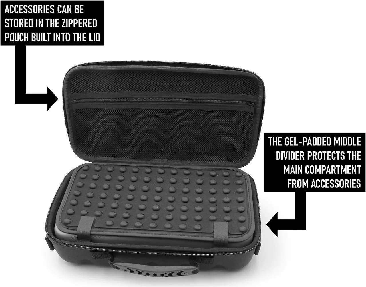 Alt view image 4 of 5 - CASEMATIX Travel Case Compatible with Audio-technica AT-SB727 Portable Turntable Sound Burger Vinyl Record Player - Includes Carry Case Only with Handle and Shoulder Strap, Black