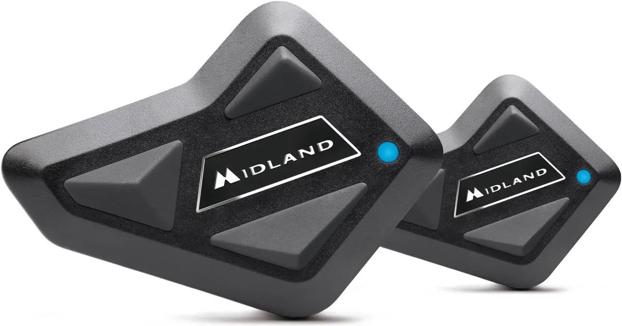 Main image of Midland Motorcycle Helmet Bluetooth 3.0, BT Mini Twin, 3 Rider Motorcycle Helmet Communication System w/Wired and Boom Microphone/DSP Noise Cancellation/Stereo Music/IPX6 Waterproof/Black, 2 Pack
