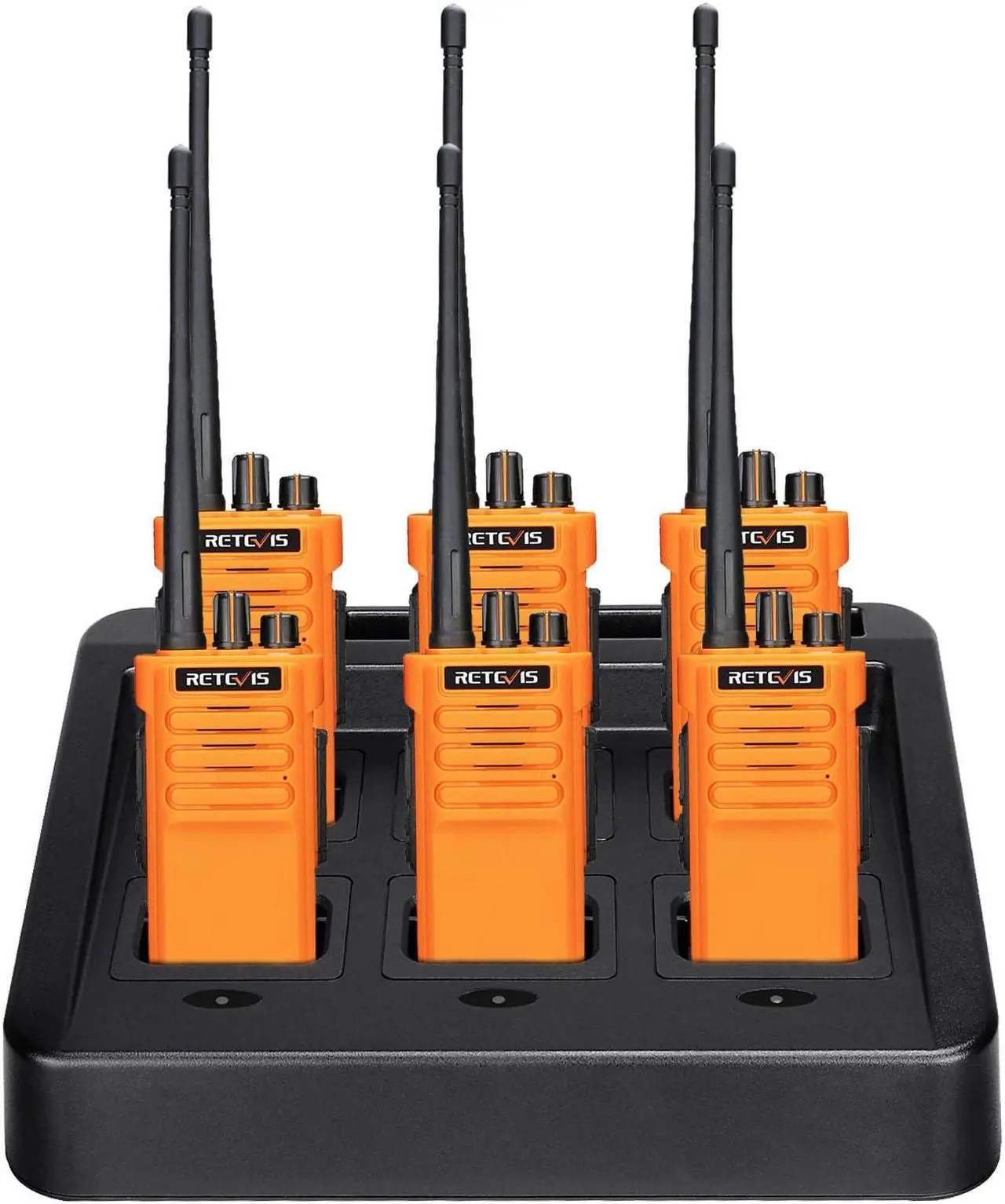Main image of Retevis RT29 Long Range Walkie Talkies, High Power 2 Way Radios with Charging Station, Two Way Radios Rechargeable, 3200mAh, for Manufacturing Transportation(Orange 6 Pack)