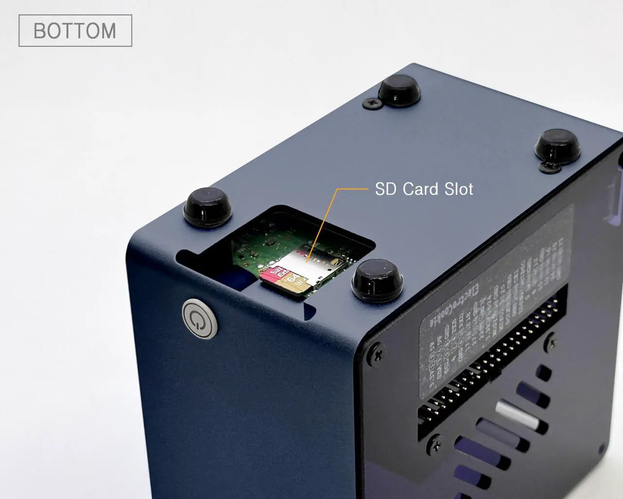 Alt view image 5 of 5 - ElectroCookie Raspberry Pi 5 Case, Aluminum Mini Tower Case with Cooling Fan and Color Changing Ambient Light (Blue)