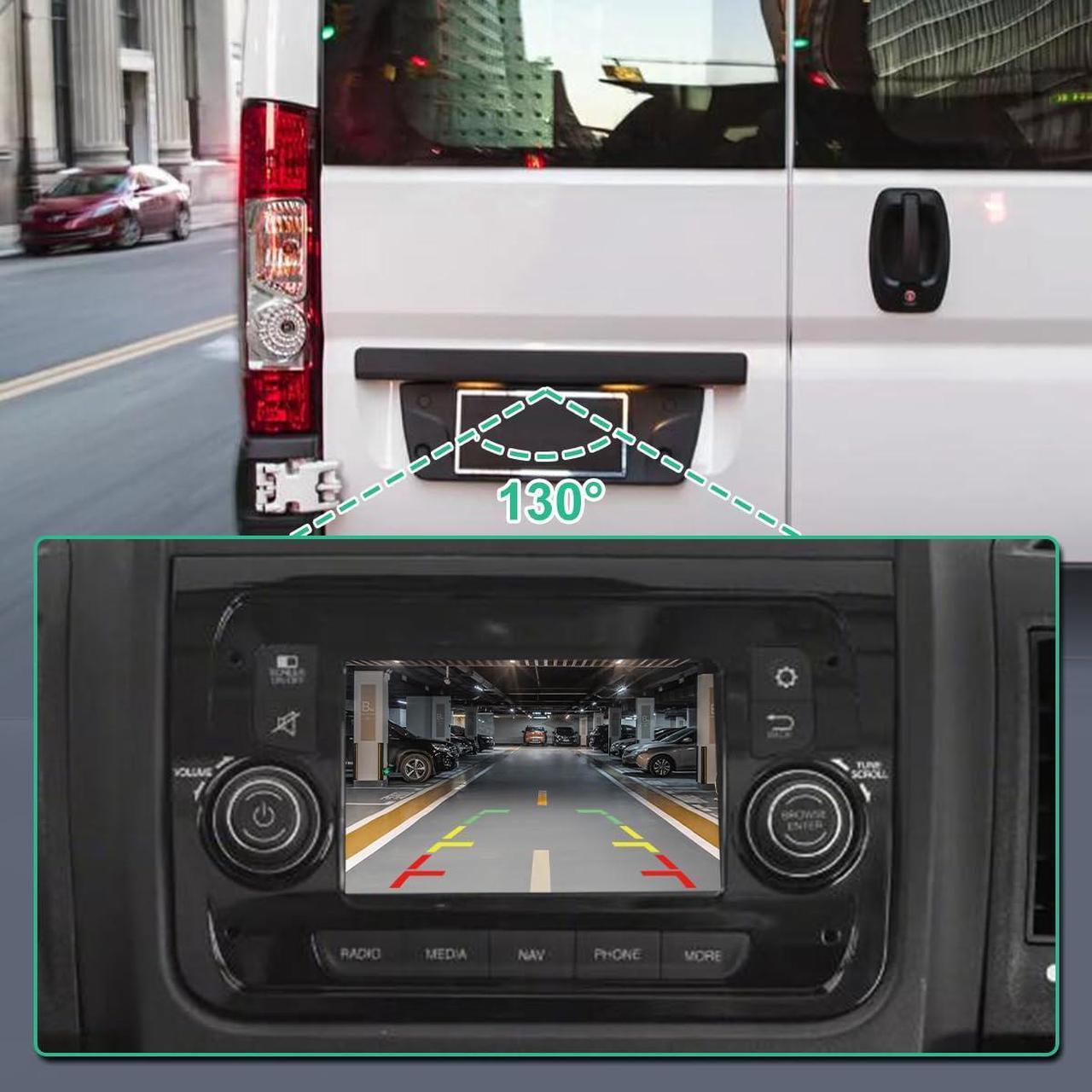 Alt view image 2 of 5 - 6MJ97ZZZAA OE Backup Camera Replacement for Dodge Ram ProMaster Cargo Van 1500 2500 3500 2014-2020, GreenYi Rear View Reverse Rear Park Assist Camera Replaces NO. 68288201AA, 6MJ97TZZAA