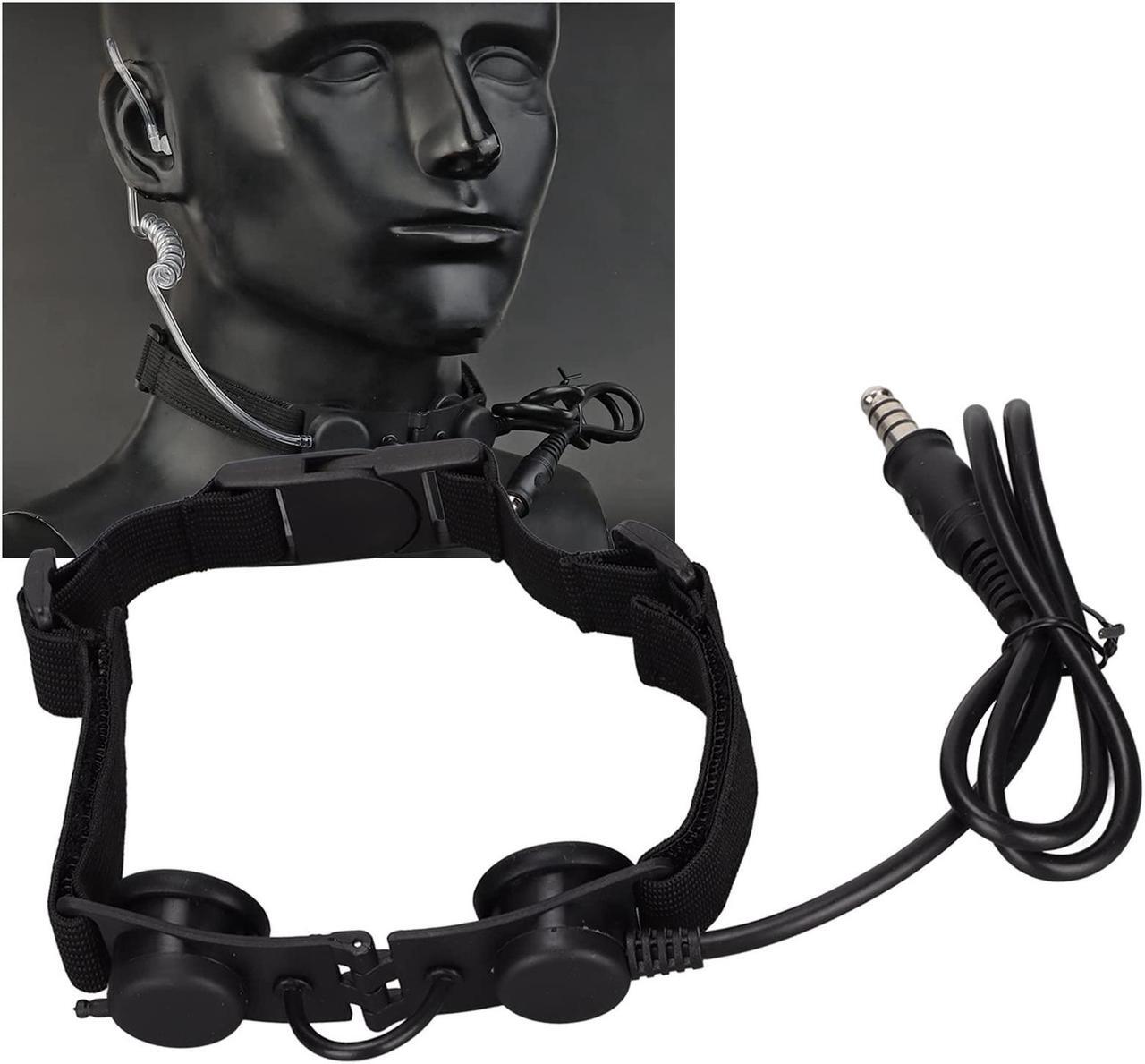 Alt view image 5 of 5 - Throat Microphone,Noise Reduction Tactical MIC Neck Headphone Microphone, Adjustable Detachable 7.1mm Military Mic Earpiece,Support External PTT Walkie Talkie