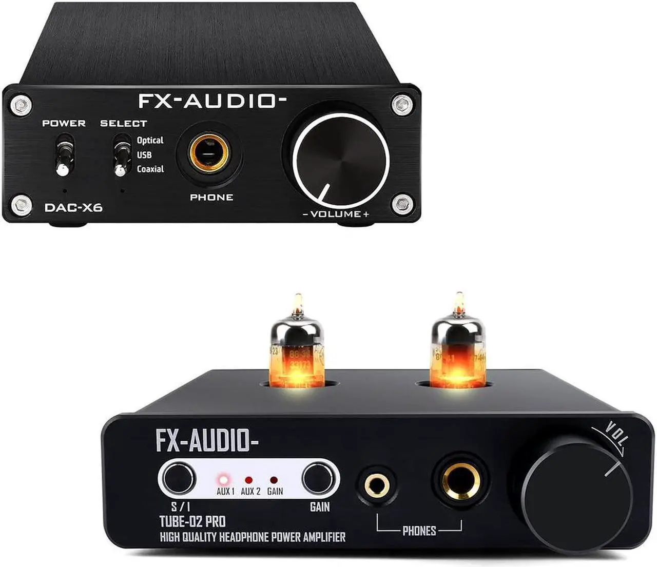 Main image of FX Audio DAC-X6 USB DAC AMP Combo and Tube 02 Pro 5725 Tube Pre-amp