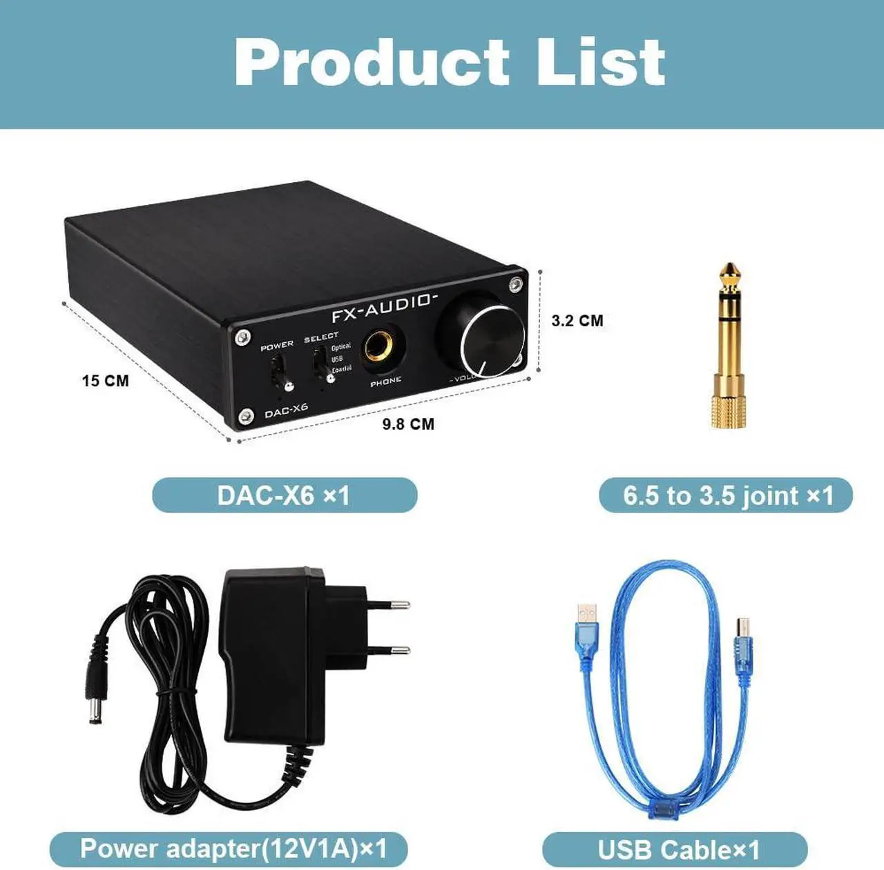 Alt view image 3 of 5 - FX Audio DAC-X6 USB DAC AMP Combo and Tube 02 Pro 5725 Tube Pre-amp