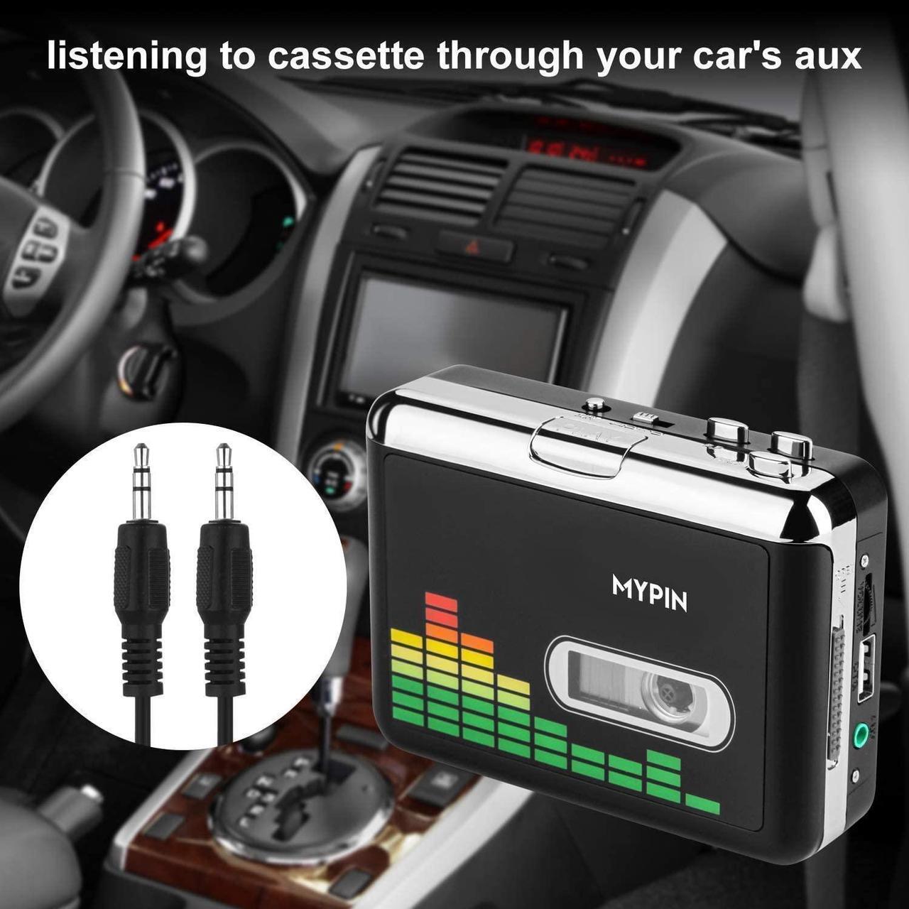 Alt view image 5 of 5 - Cassette to MP3 Converter, Portable Cassette Recorder Player, Audio Music Cassette Tape to Digital Converter Player with Earphone and 32GB USB Flash Drive