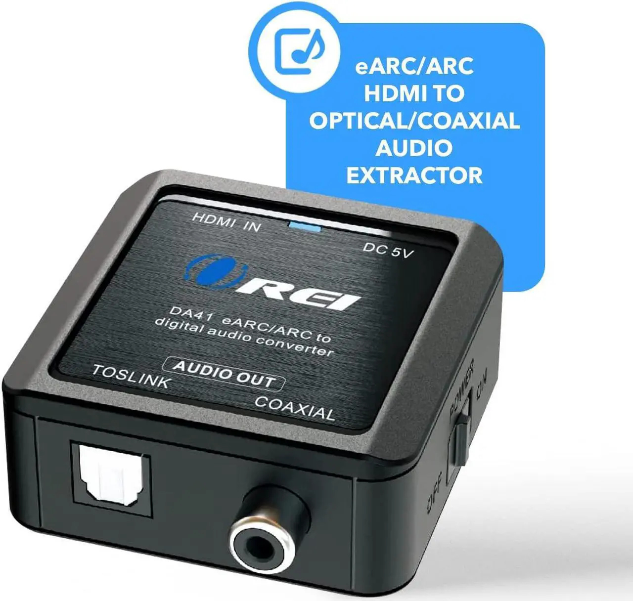 Alt view image 2 of 5 - OREI eARC/ARC HDMI to Optical/Coaxial Audio Extractor, - Supports Dolby 5.1 Channel, DTS 5.1, LPCM 2.0 Channel HDTV Soundbar Speaker Amplifier (DA41)