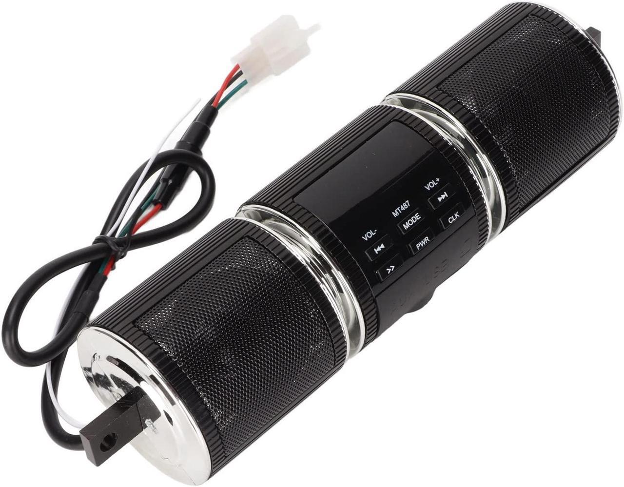 Main image of Waterproof Bluetooth Motorcycle Stereo Speakers, Built in Installation Tool, Plug and Play, 10M Connections Distance, DC 12V Audio Sound System for 7/8 to 1.25 in Handlebars(Black)