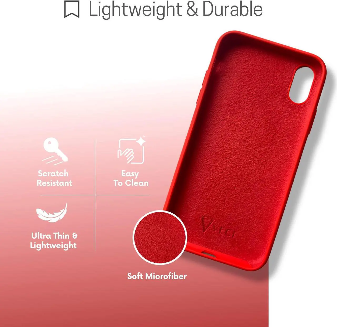Alt view image 5 of 5 - VECI iPhone XR Magnetic Case, Compatible with MagSafe Accessories, Soft Touch Silicone (iPhone XR, Red)
