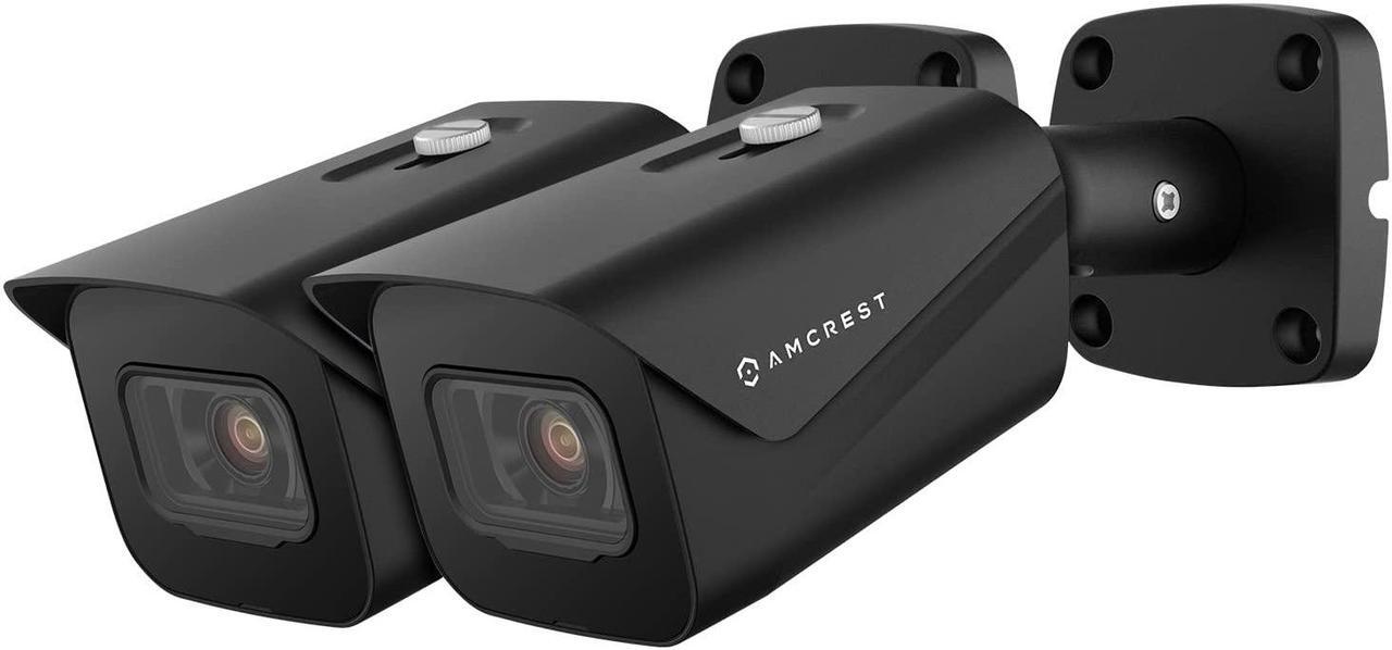 Main image of Amcrest 2-Pack UltraHD 4K (8MP) Bullet POE IP Camera, 3840x2160, 98ft NightVision, 2.8mm Lens, IP67 Weatherproof, 105deg FOV, Supports up to 256GB MicroSD Recording, Black (2PACK-IP8M-2496EB-V2)