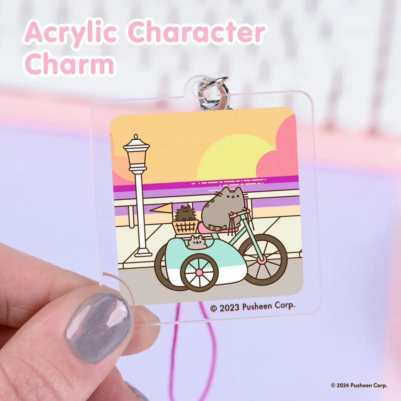 Alt view image 3 of 5 - Pusheen & Stormy AirPods Pro Case + Pusheen Summer Charm Keychain