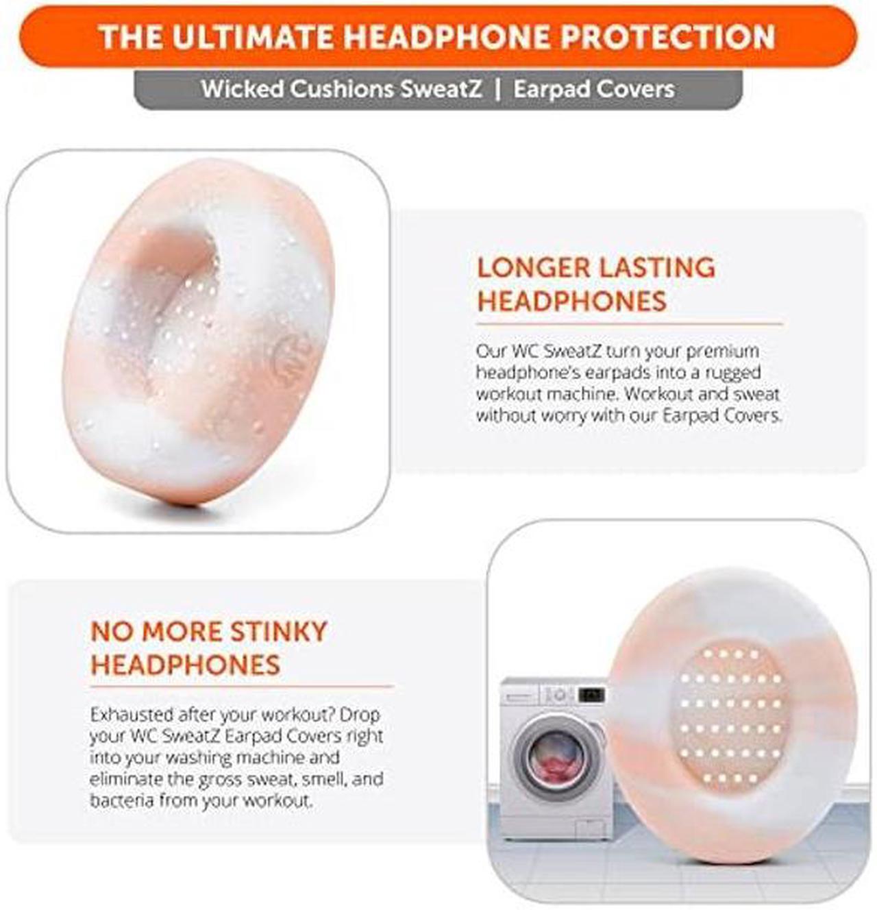 Alt view image 3 of 5 - WC SweatZ Patented Protective Earpad Covers Made by WC | Fits Beats Studio 3 & 2 (Does Not Fit Beats Solo) / Bose QC35 & 35II / Bose 700 & More | Sweatproof & Easily Washable | Pink Marble
