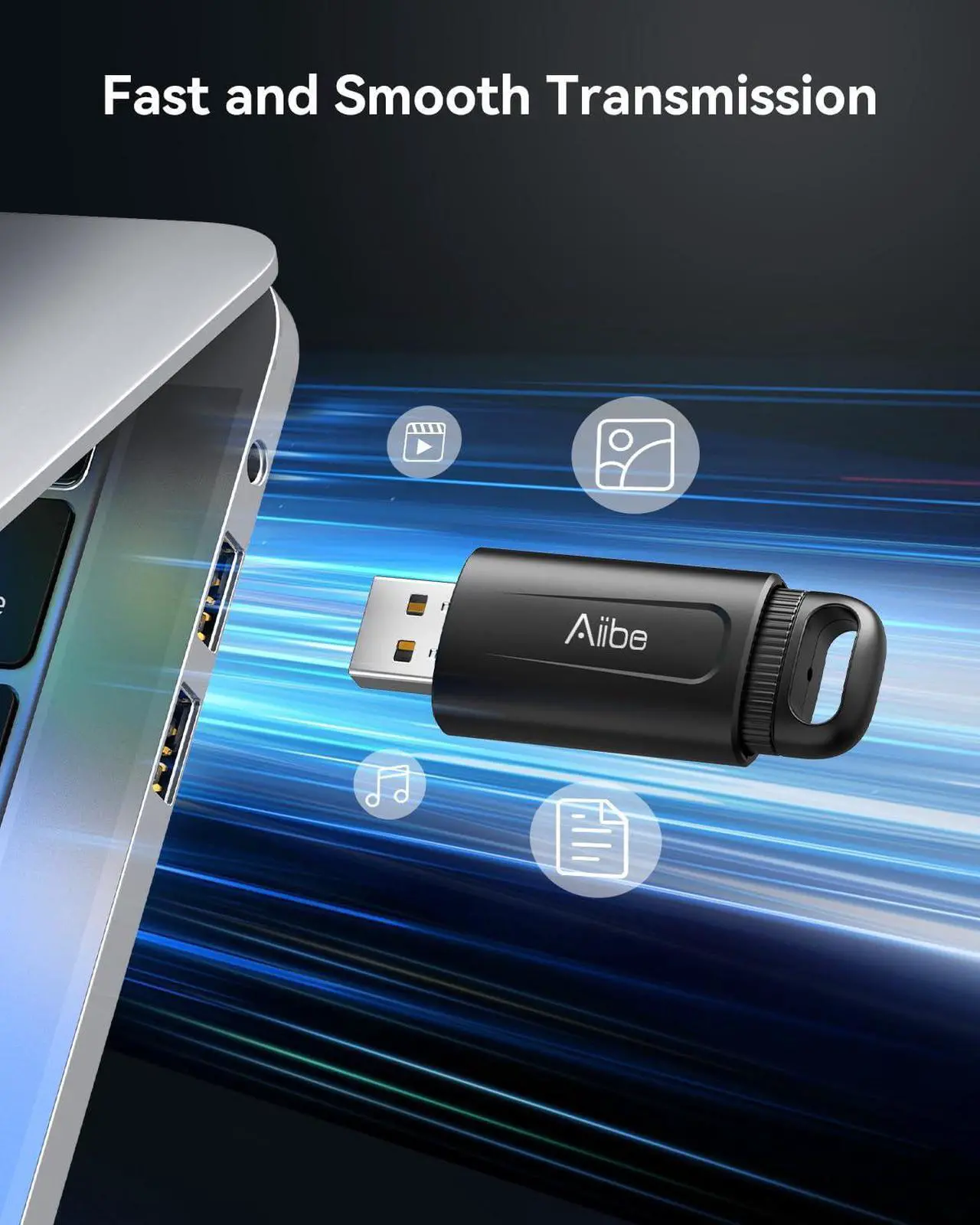 Alt view image 2 of 5 - Aiibe 128GB USB Flash Drive 5 Pack - Colorful Keychain Thumb Drives with USB 2.0 Connection