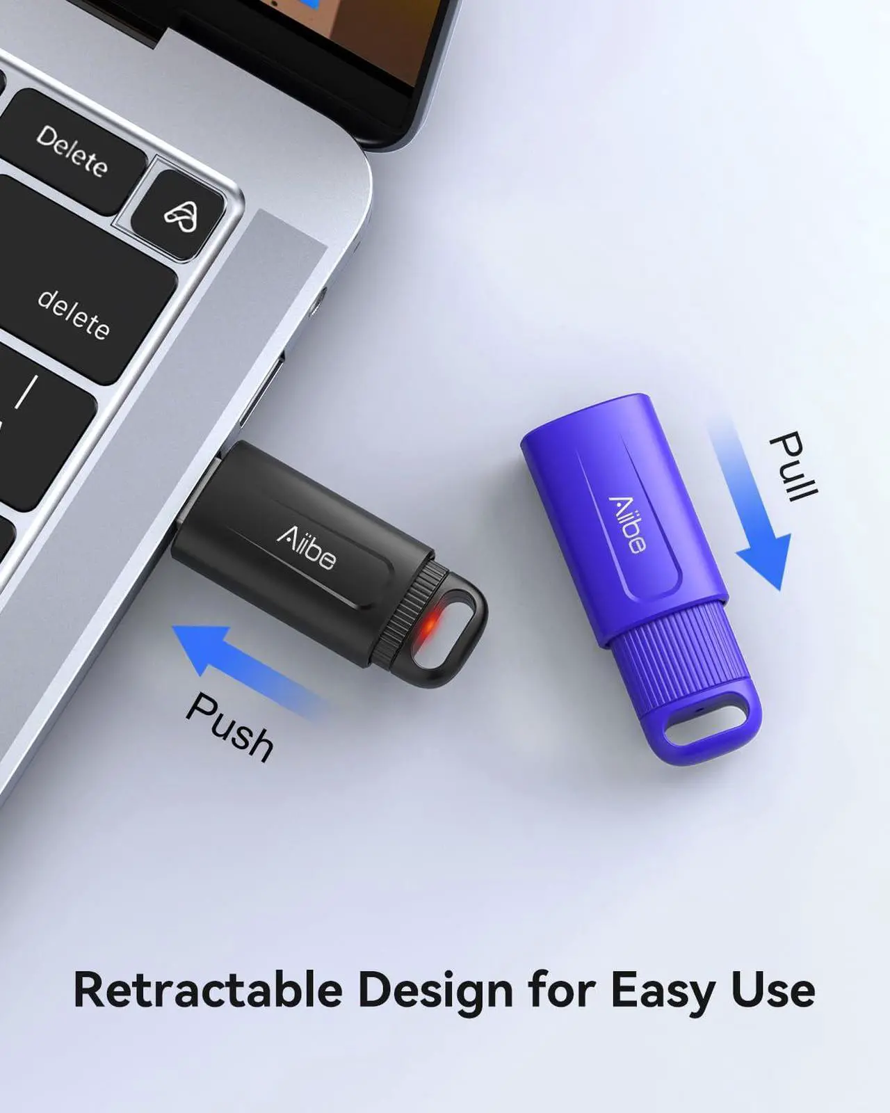Alt view image 4 of 5 - Aiibe 128GB USB Flash Drive 5 Pack - Colorful Keychain Thumb Drives with USB 2.0 Connection