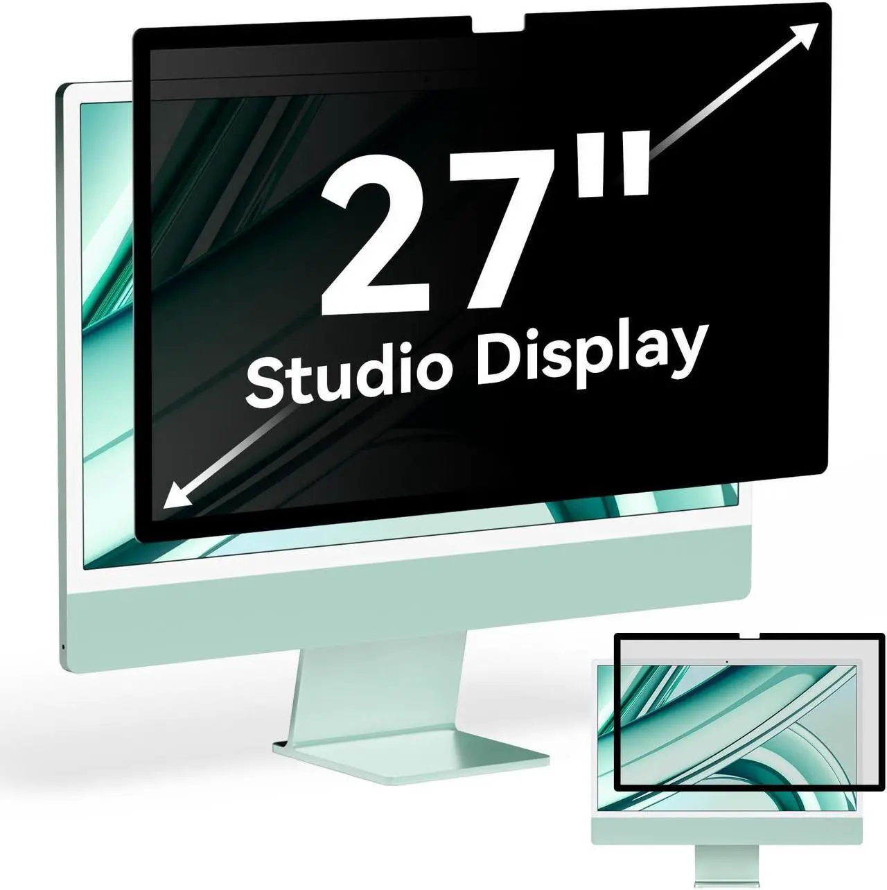 Main image of [2024 New] Fully Removable Privacy Screen for iMac 27 Inch Studio Display Desktop Computer Monitor, Anti Glare Blue Light Filter Privacy Shield, Upgraded Anti Spy 27 Inch iMac Privacy Protector