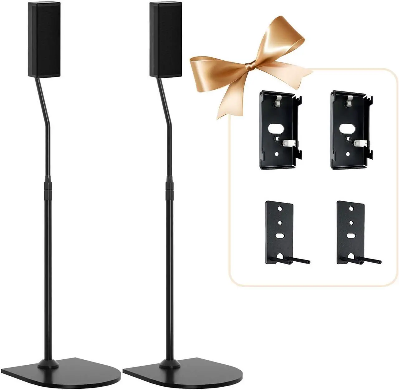 Main image of Adjustable Speaker Stand Pair for Bose Built in Cable Management wr Slideconnect Bracket, for UB-20, UFS-20 II, Lifestyle 600, CineMate II, Lifestyle SoundTouch, Acoustimass Series Bose Speaker Stands