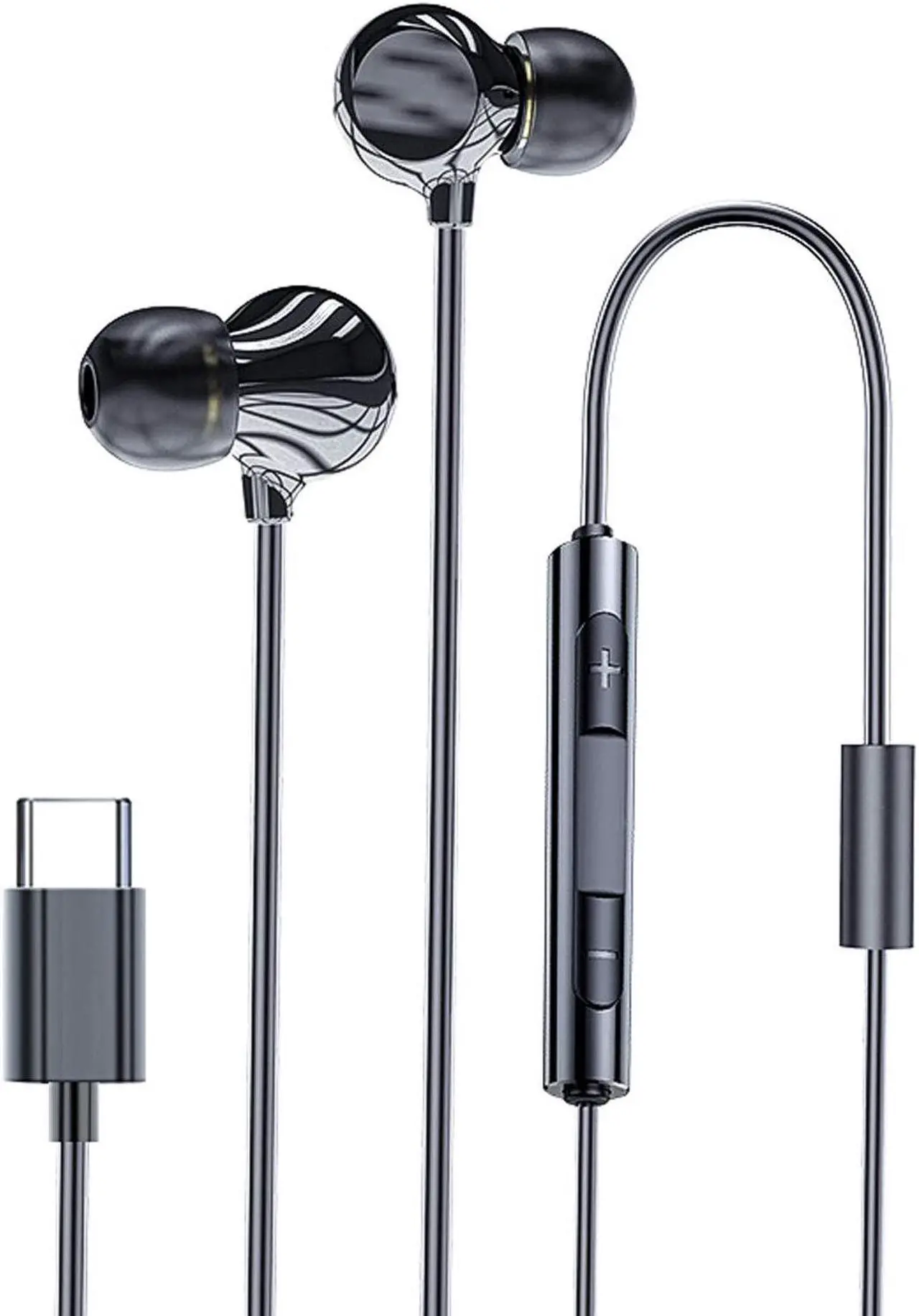 Main image of Mosonnytee Earbuds Wired in-Ear Monitor Gaming Earbuds with Noise Cancelling Headphones with Microphone and Waterproof Sweat Resistant for Women Men Compatible with Android ISO (Typec Black)