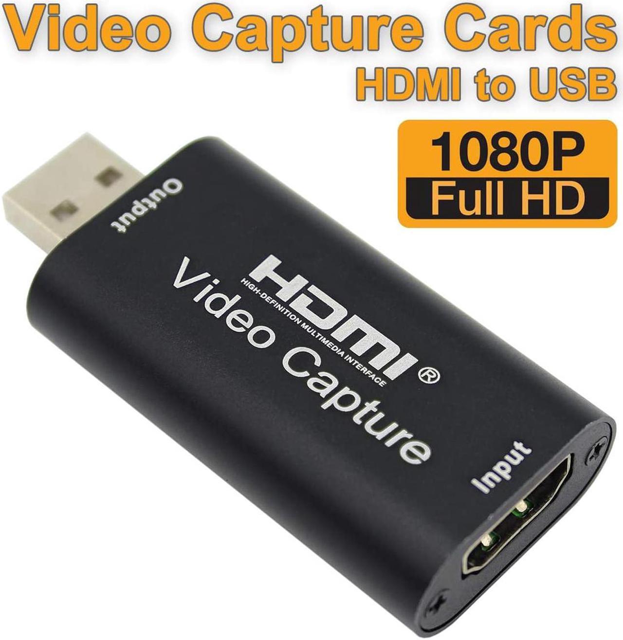 HDMI Video Capture Card, Aluminum HDMI to USB 1080p Audio Video Capture Card, Full HD Recording, Connect DSLR, Camcorder, or Action Cam to PC or Mac for High Definition Acquisition, Live Broadcasting