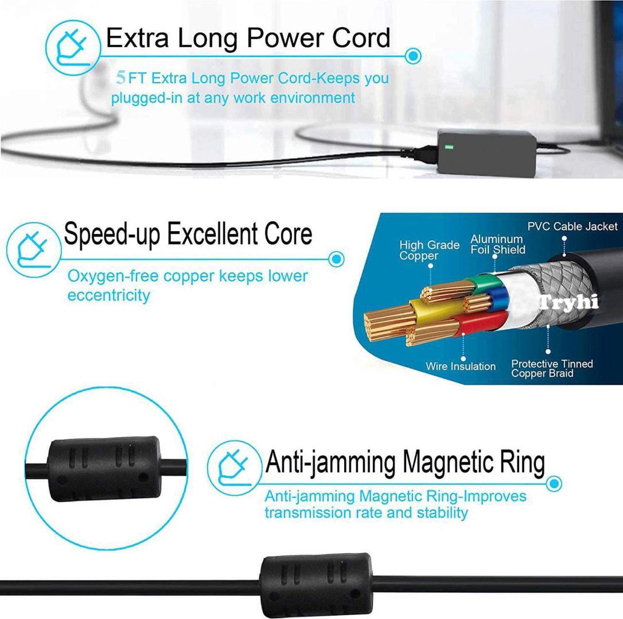 Alt view image 2 of 7 - Charger Power Adapter for HP 23-q113w 23-q114 23-q116 23-q116nz 23-q118 23-q120 23-q120na 23-q120nz 23-q125na 23-q127c 23-q127nz 23-q128 All-in-One Desktop PC AC Adapter Power Supply Cord New