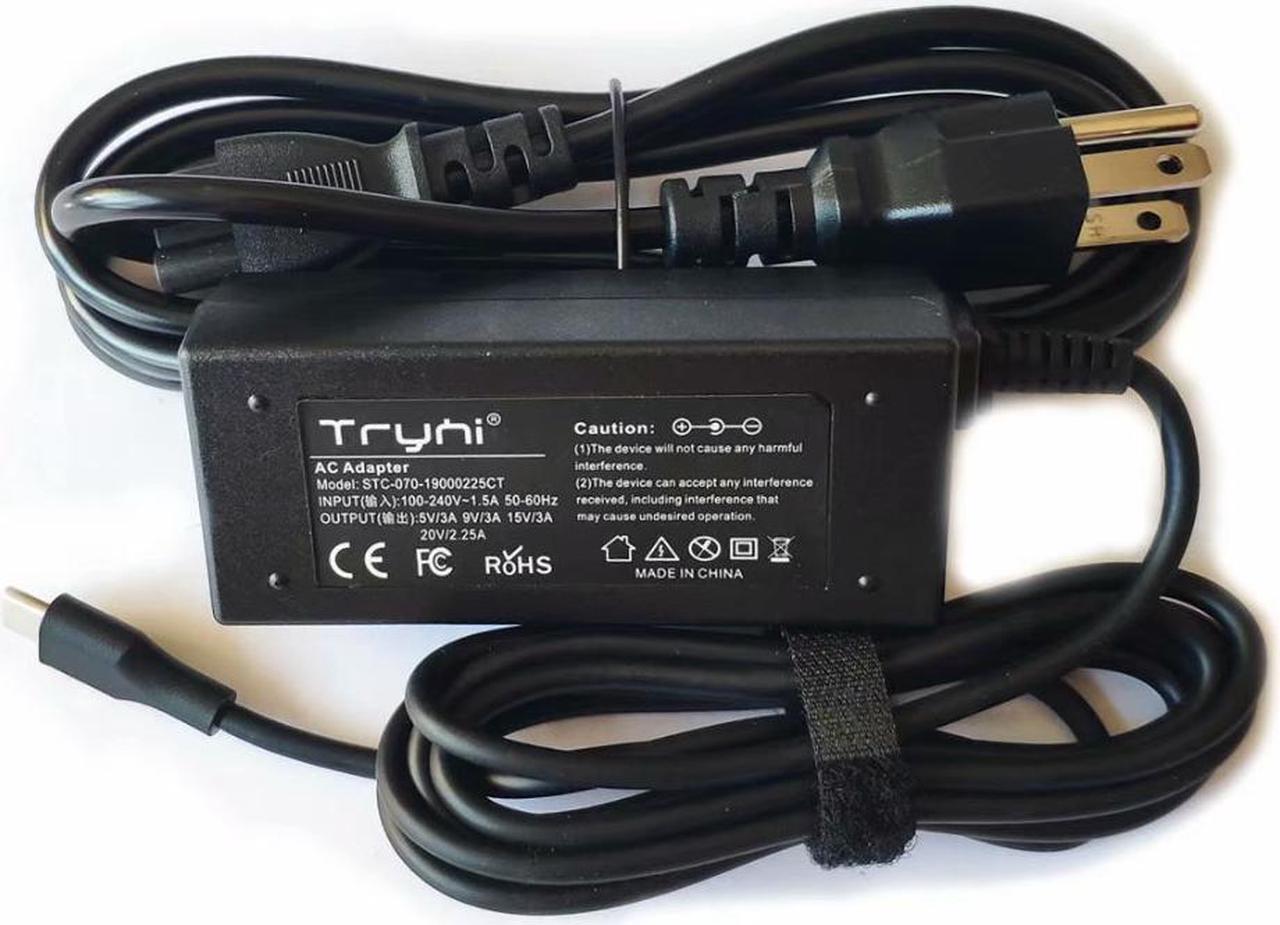 Alt view image 3 of 6 - Laptop Charger Power Adapter for Lenovo Chromebook C340-11 Type 81TA, 100e Chromebook 1st Gen Type 81ER, 300e Chromebook Type 81H0 (2nd Gen) Type 81M9 USB Type C AC Adapter Power Supply Cord NEW