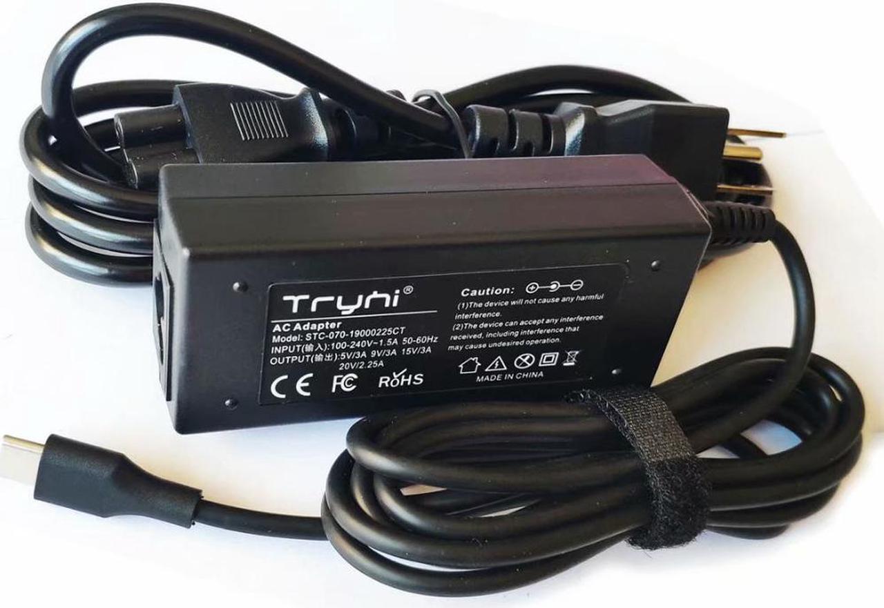 Alt view image 2 of 6 - Laptop Charger Power Adapter for Lenovo Chromebook C340-11 Type 81TA, 100e Chromebook 1st Gen Type 81ER, 300e Chromebook Type 81H0 (2nd Gen) Type 81M9 USB Type C AC Adapter Power Supply Cord NEW