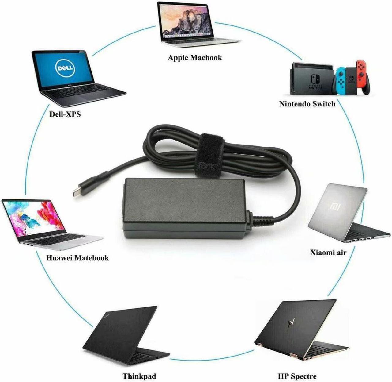 Alt view image 6 of 6 - Laptop Charger Power Adapter for Lenovo Chromebook C340-11 Type 81TA, 100e Chromebook 1st Gen Type 81ER, 300e Chromebook Type 81H0 (2nd Gen) Type 81M9 USB Type C AC Adapter Power Supply Cord NEW