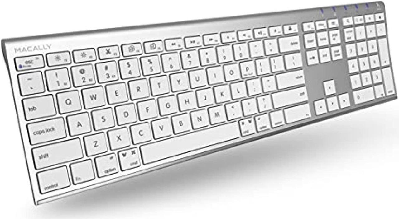 Main image of Wireless Bluetooth Keyboard With Numeric KeypadMulti Device Keyboard For Mac Pro/Mini, Apple Imac, Macbook, Laptop, Computer Windows Pc. Android, Smartphones, Tablets (Aluminum Silver)