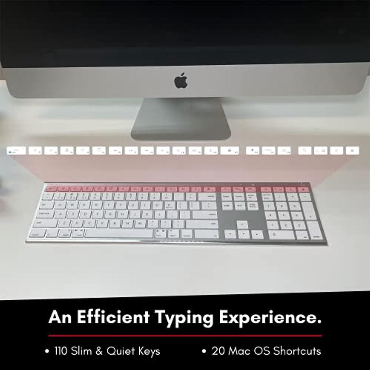 Alt view image 5 of 7 - Wireless Bluetooth Keyboard With Numeric KeypadMulti Device Keyboard For Mac Pro/Mini, Apple Imac, Macbook, Laptop, Computer Windows Pc. Android, Smartphones, Tablets (Aluminum Silver)