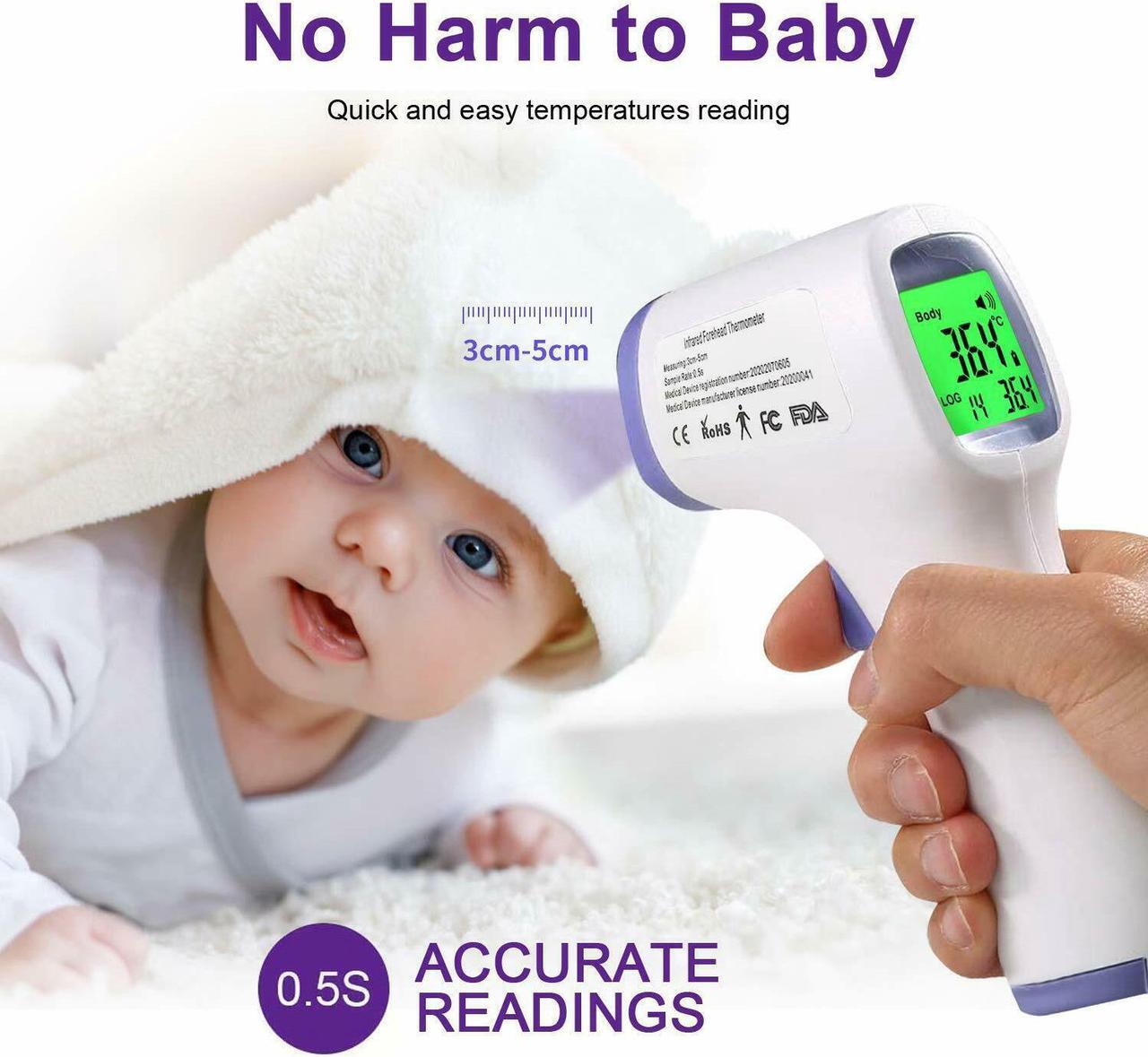 Alt view image 6 of 6 - Medical NON-CONTACT Body Forehead IR Infrared Laser Digital Thermometer
