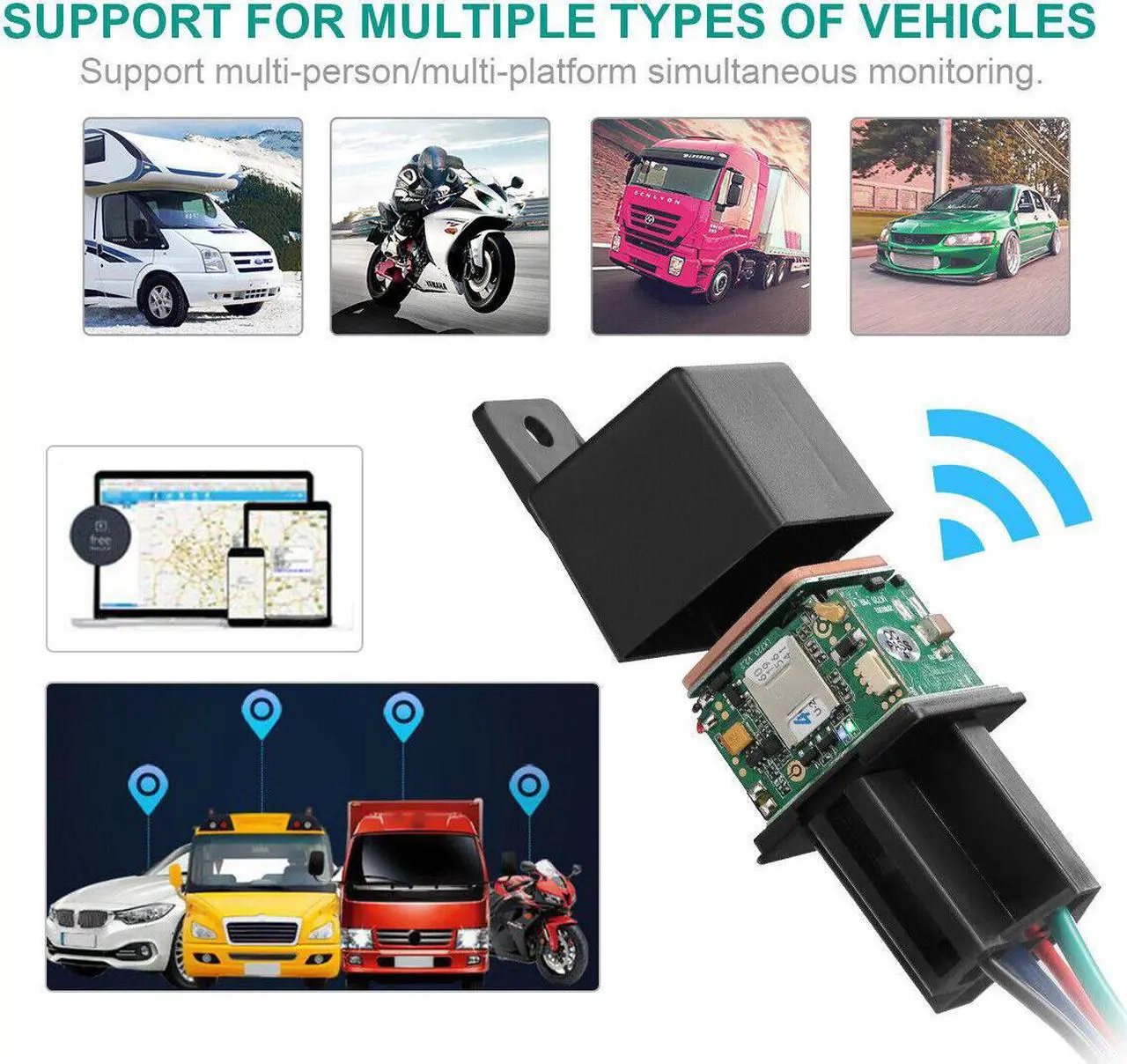 Alt view image 3 of 6 - Hidden Car Tracking Relay GPS Tracker Anti-theft Phone APP Text Kill Fuel Pump 1