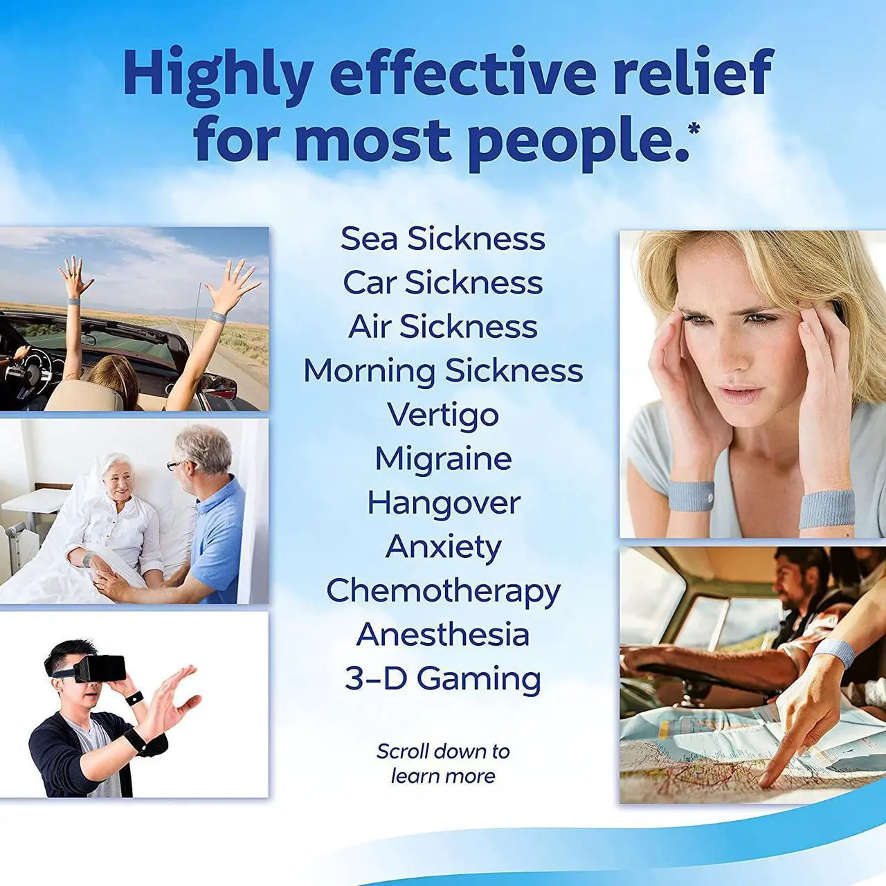 Alt view image 4 of 6 - Anti-Nausea Acupressure Wristband for Motion  Morning Sickness