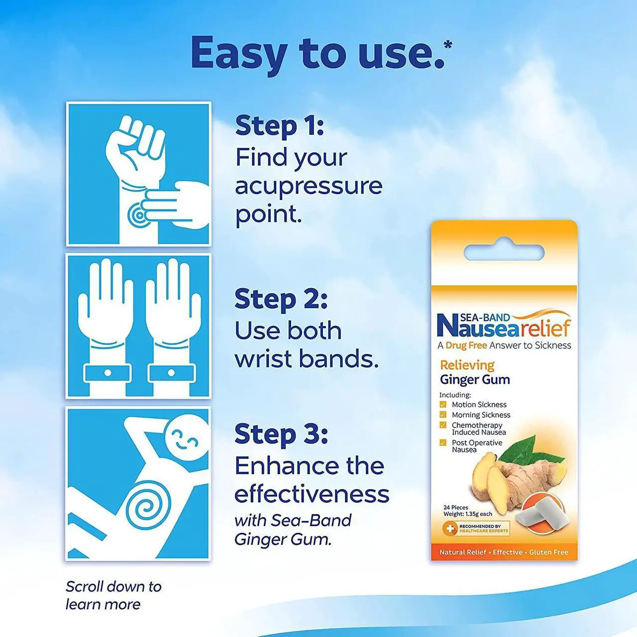 Alt view image 5 of 6 - Anti-Nausea Acupressure Wristband for Motion  Morning Sickness