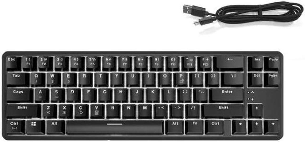 Alt view image 2 of 7 - Ajazz K680T Mini USB Wired Dual-mode Charging 68-keys Laptop Bluetooth Mechanical Keyboard, Cable Length: 1.6m Black