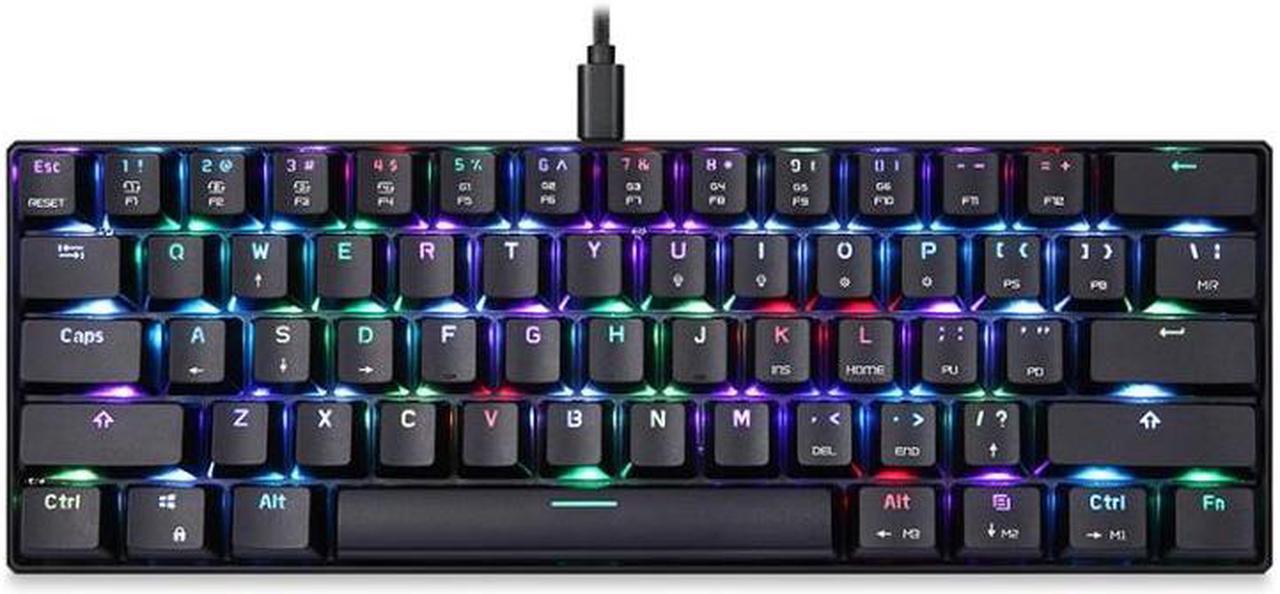 Alt view image 2 of 7 - MOTOSPEED CK61 61 Keys  Wired Mechanical Keyboard RGB Backlight with 14 Lighting Effects, Cable Length: 1.5m BOX Shaft