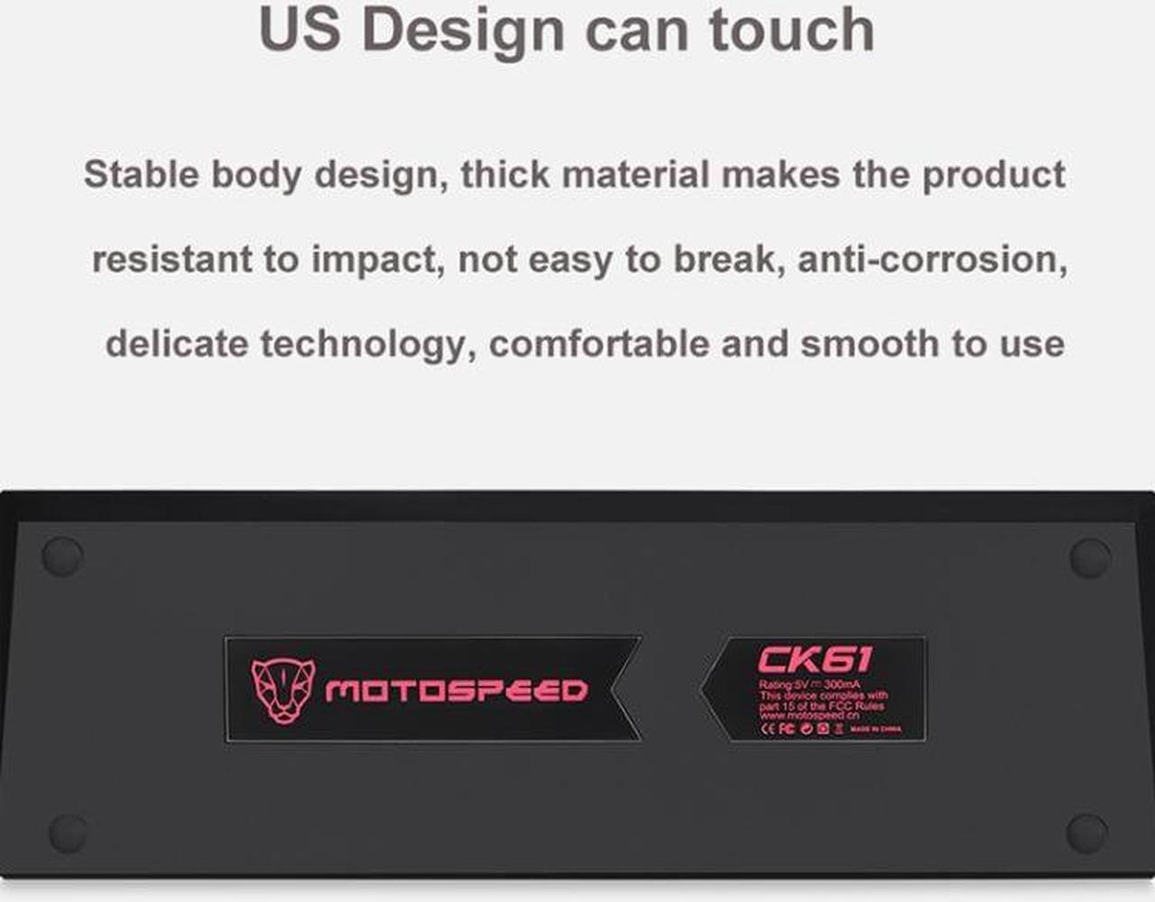 Alt view image 5 of 7 - MOTOSPEED CK61 61 Keys  Wired Mechanical Keyboard RGB Backlight with 14 Lighting Effects, Cable Length: 1.5m BOX Shaft