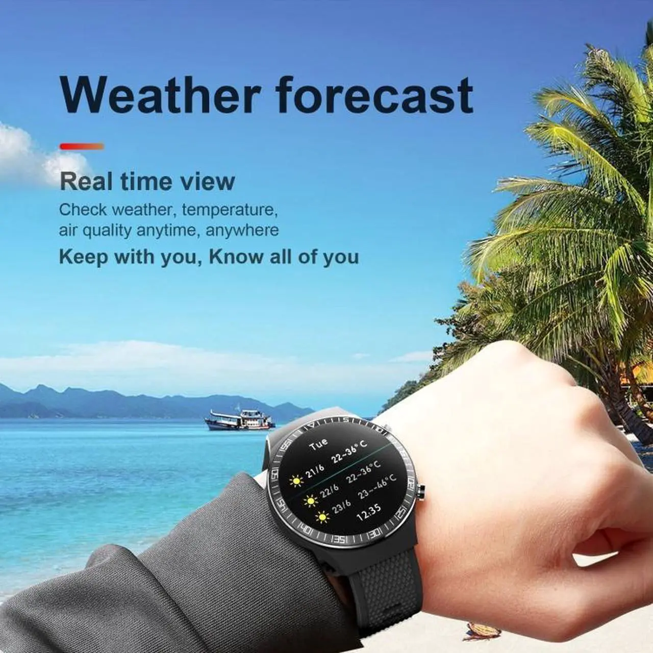 Alt view image 4 of 7 - M88 Smart Watch for Men, Support Heart Rate / Blood Pressure / Oxygen Monitoring & Sleep Monitoring & Sedentary Reminder (Silver)