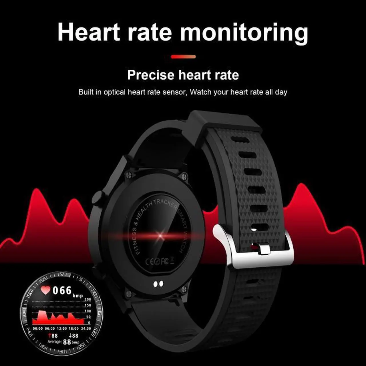 Alt view image 6 of 7 - M88 Smart Watch for Men, Support Heart Rate / Blood Pressure / Oxygen Monitoring & Sleep Monitoring & Sedentary Reminder (Silver)