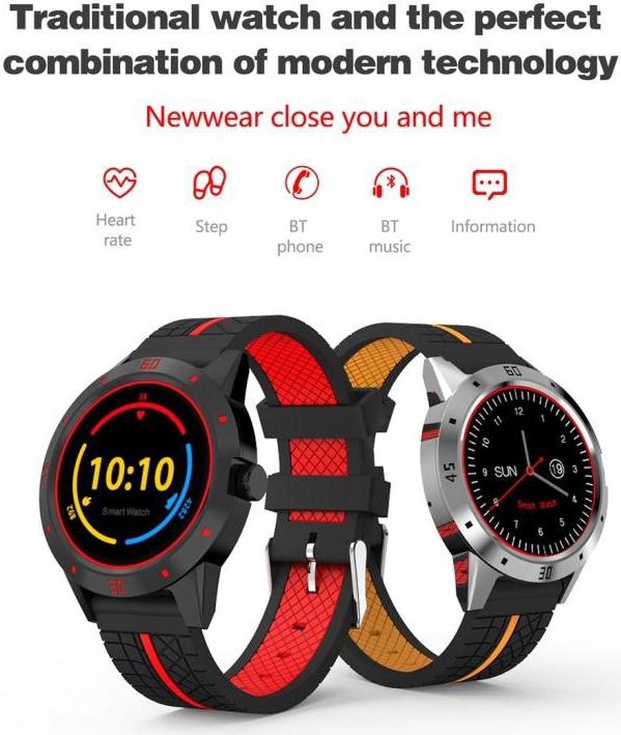 Alt view image 3 of 7 - N6 Smart Watch 1.3 inch TFT Screen MTK2502C Bluetooth4.0, Silicone Watch Band, Support Heart Rate Monitor & Pedometer & Sleep Monitor & Sedentary Reminder (Red)