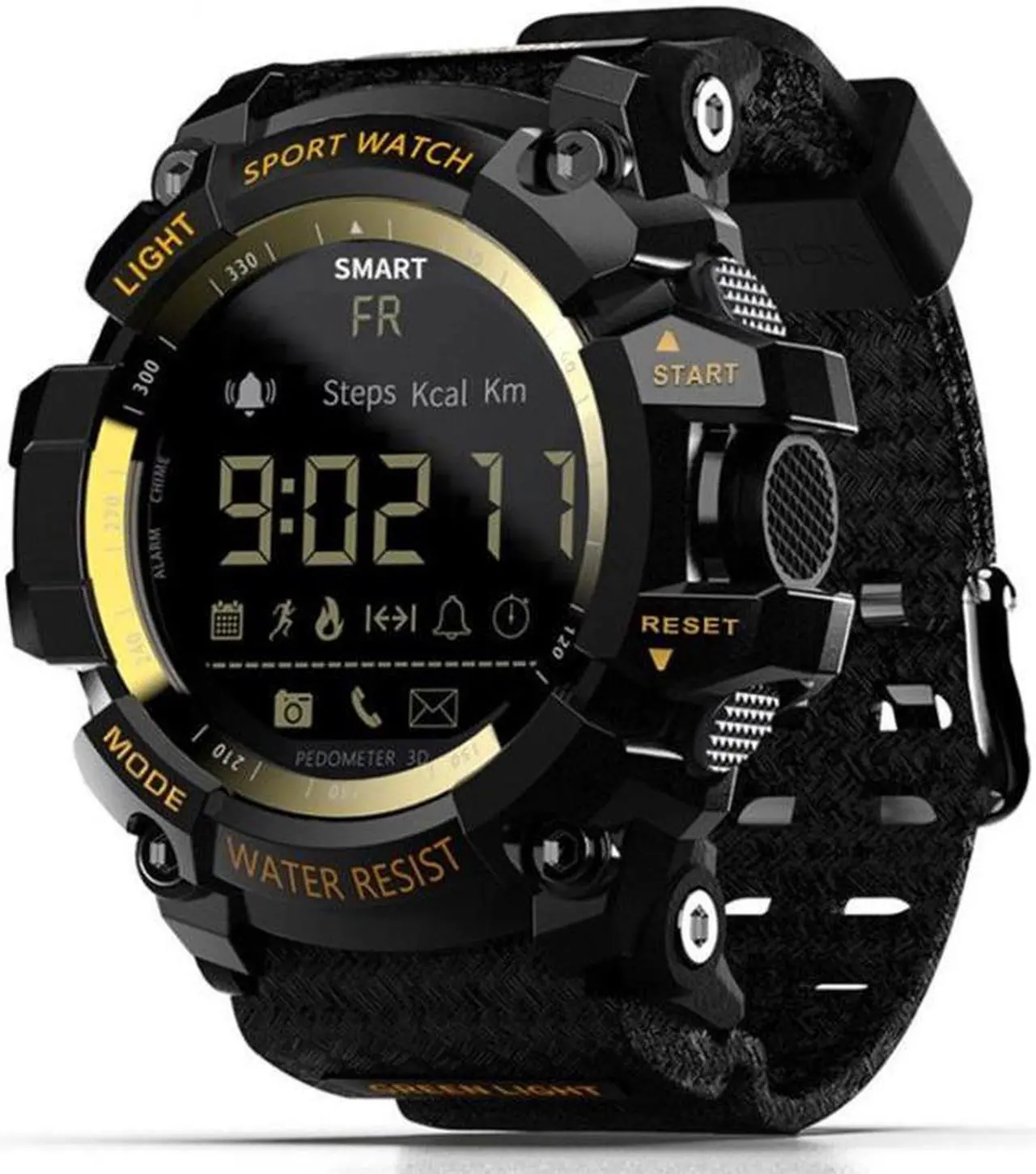 Main image of Lokmat MK16 LCD Screen 50m Waterproof Smart Watch, Support Information Reminder / Remote Camera / Walking Motion Monitor (Gold)