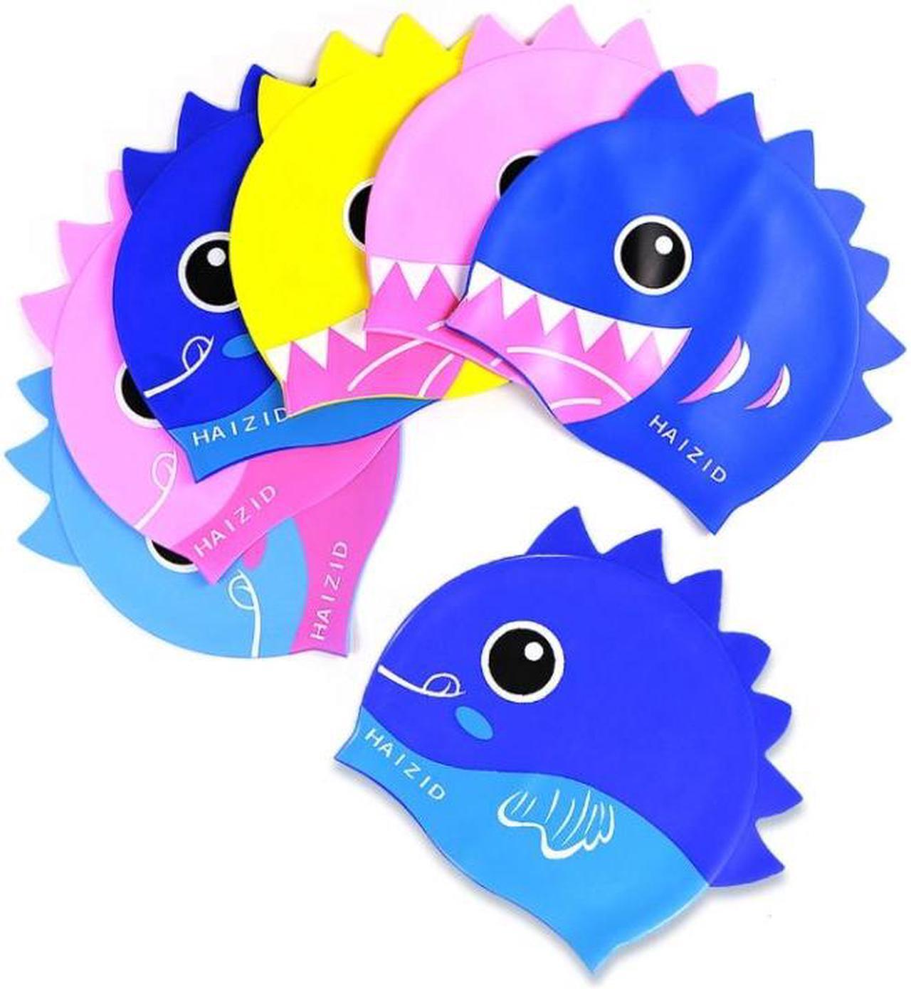 Alt view image 6 of 7 - HAIZID Cute Cartoon Waterproof Silicone Children Swimming Cap HAIZID (Fish Scales Rose Red Pink) (Fish Scales Rose Red Pink)