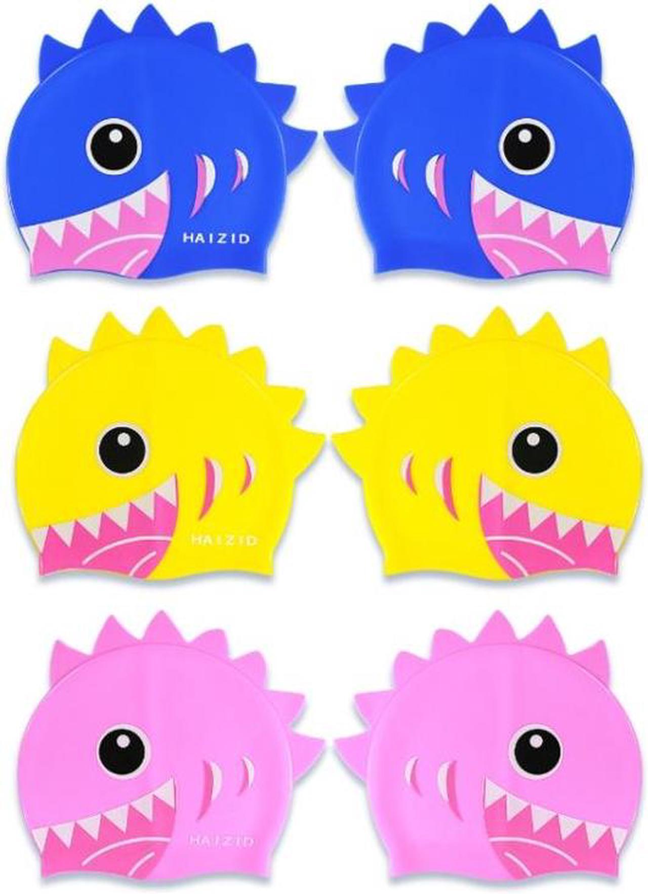 Alt view image 7 of 7 - HAIZID Cute Cartoon Waterproof Silicone Children Swimming Cap HAIZID (Fish Scales Rose Red Pink) (Fish Scales Rose Red Pink)