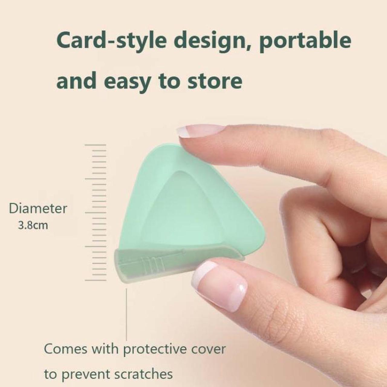 Alt view image 4 of 7 - 2 PCS/Box Small Triangular Eyebrow Trimmer 2 PCS Purple + Green (Purple + Green)