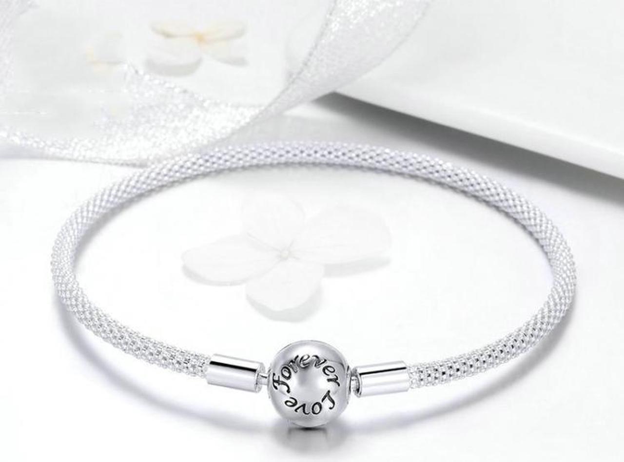 Alt view image 3 of 6 - S925 Sterling Silver Personality Fashion Bracelet Eternal Love Bracelet (21cm)